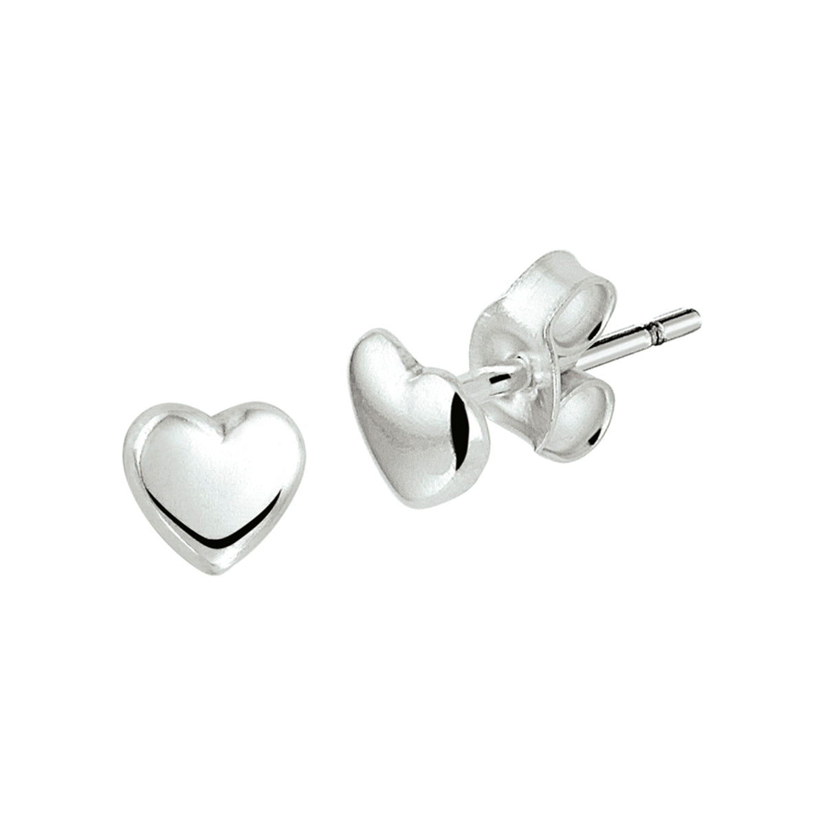 Ohrstecker Herz silber weiß