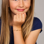 Armband Herz und Kügelchen 11–13 cm 14K Gelbgold