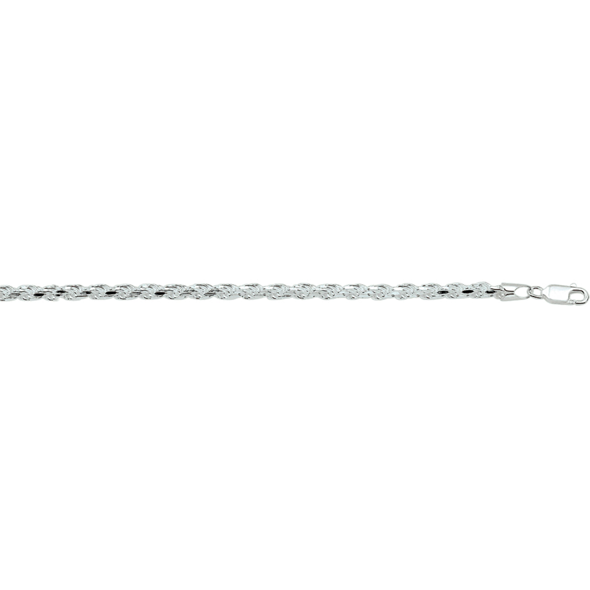 koord gediamanteerd 3,7 mm zilver wit