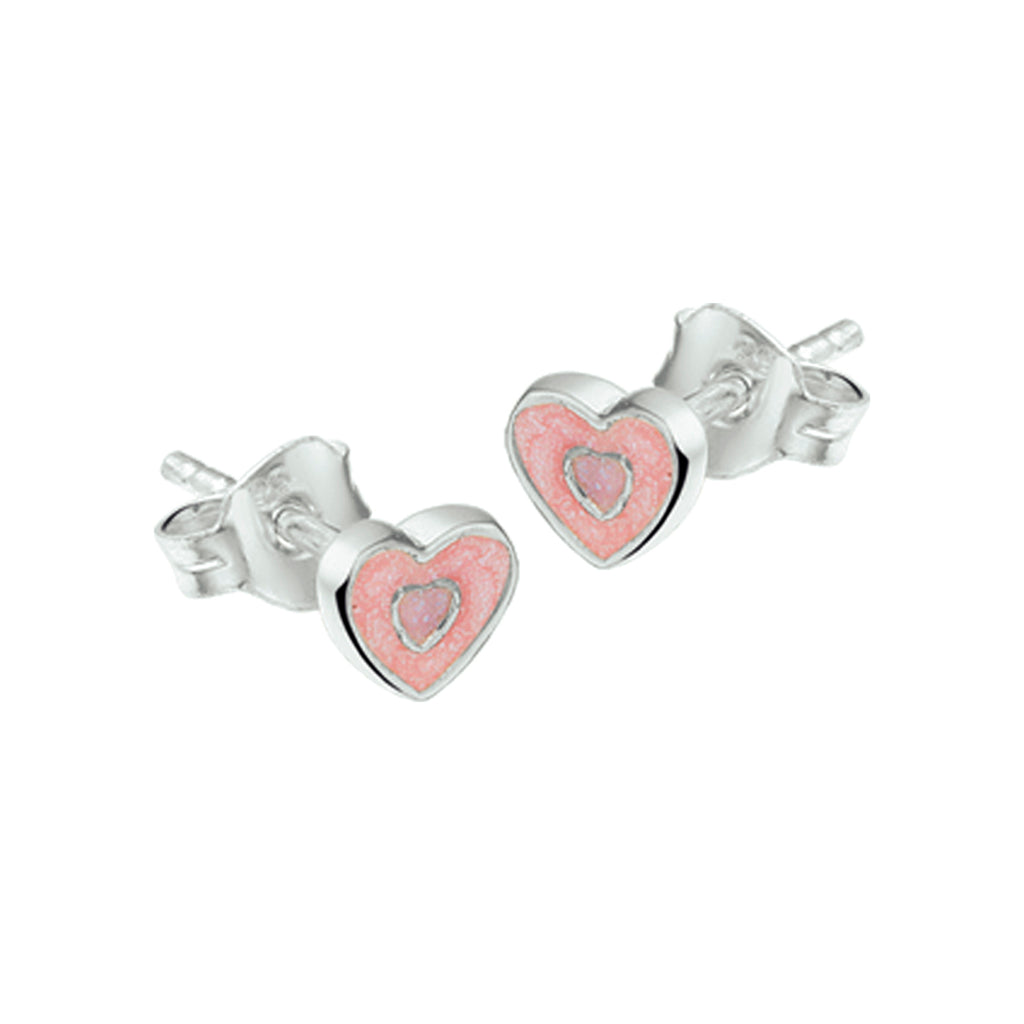 oorknoppen hart zilver wit