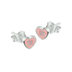 oorknoppen hart zilver wit