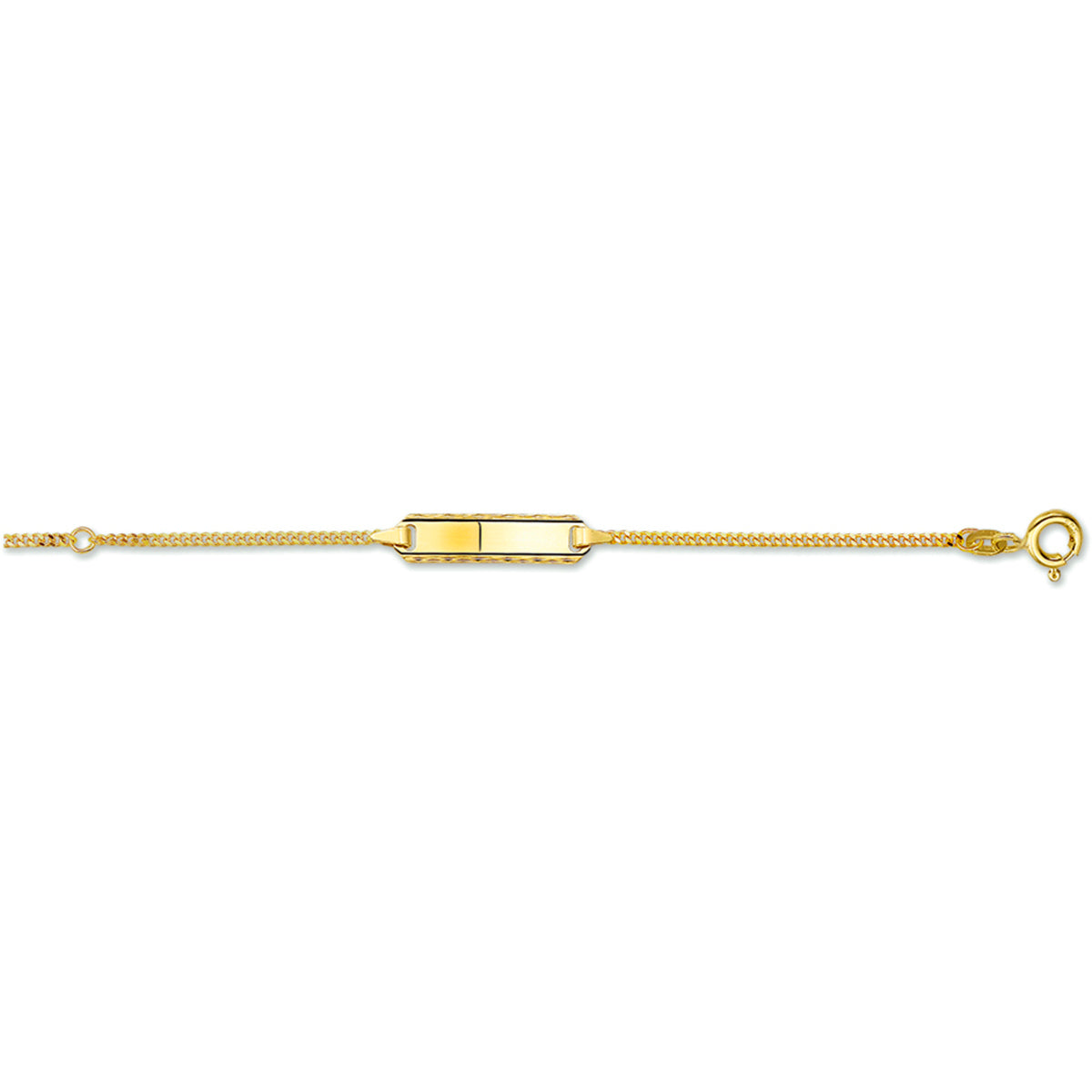 Gravurarmband Gourmet-Kette 4 Seiten geschliffen Platte 5,0 mm 14K Gelbgold