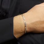 Armband Figaro 5,1 mm 20 cm Silber rhodiniert