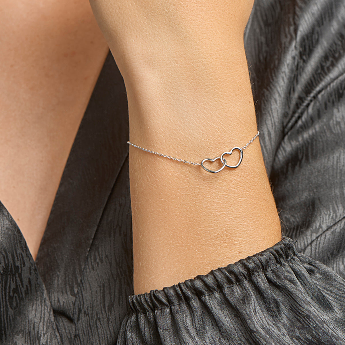 Armband Herz 1,2 mm 16 + 3 cm Silber rhodiniert