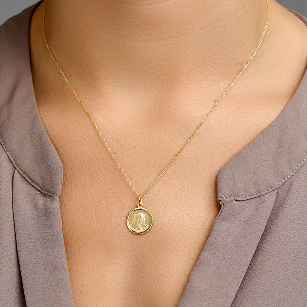 hanger scapulier gediamanteerd 14K geelgoud