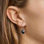 oorringen onyx 26 mm zilver gerhodineerd