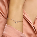 armband hart 1,3 mm 16 + 3 cm zilver gerhodineerd