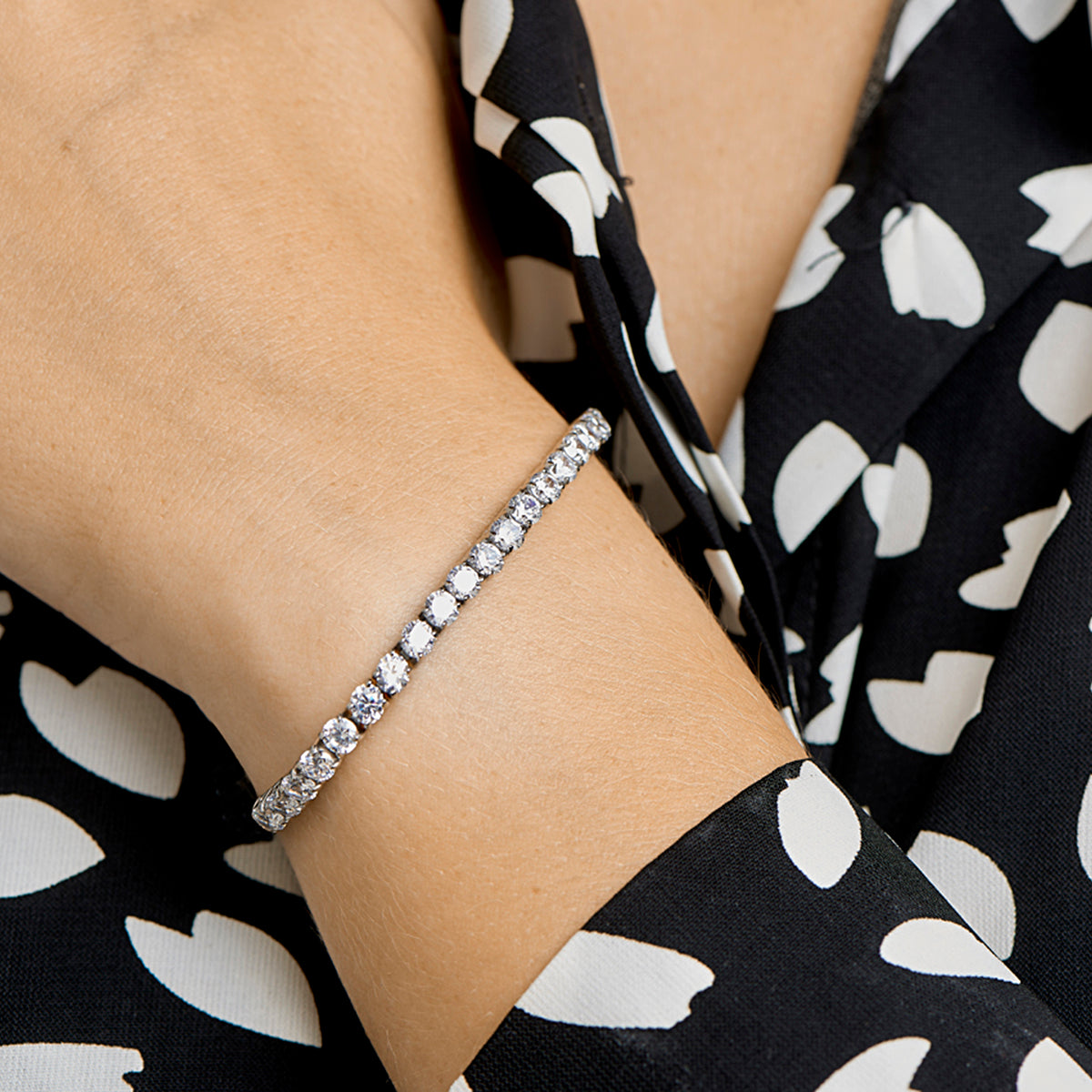 Armband Zirkonia 18,5 cm Edelstahl