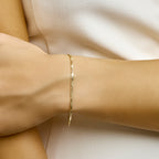 armband valkenoog met tussenstuk 2,1 mm 14K geelgoud