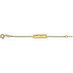 Gravurarmband Herz Gourmette 4 Seiten geschliffene Platte 5,0 mm 14K Gelbgold