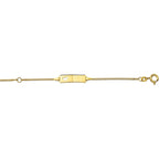 Gravurarmband Herz Gourmette 4 Seiten geschliffene Platte 5,0 mm 14K Gelbgold