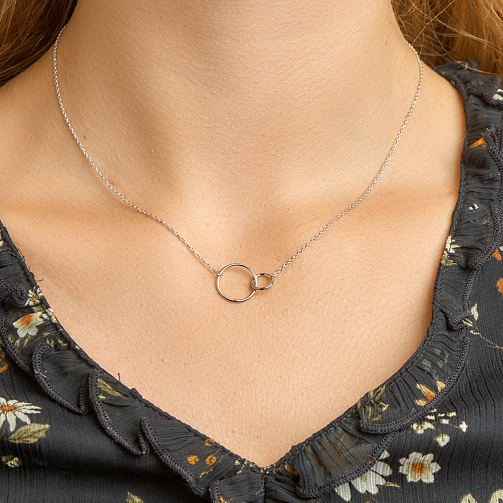 Halskette Kreise 1,2 mm 41 + 4 cm Silber rhodiniert