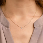 collier diamant 0.05ct h p1 41 - 43 - 45 cm 14K geelgoud - rondje,bolletje,ringetje,draad