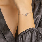 Armband, Kreise, 1,2 mm, 16 + 3 cm, rhodiniertes Silber