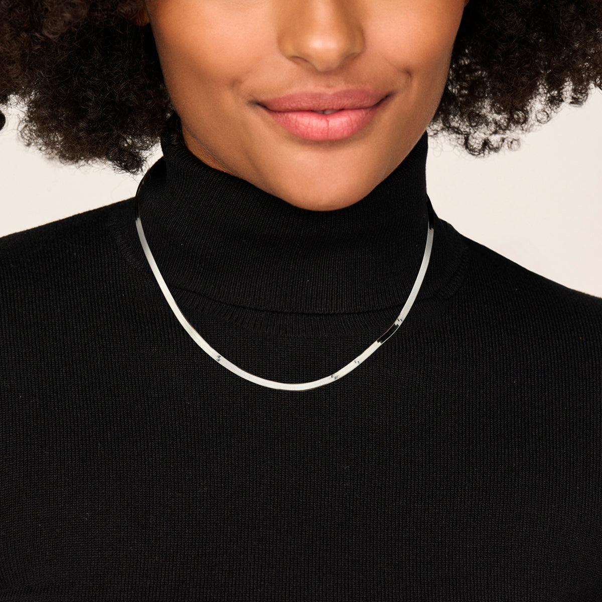 collier slang plat 3,6 mm 45 cm zilver gerhodineerd