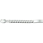 graveerarmband gourmette 6 zijdes geslepen plaat 8 mm zilver wit