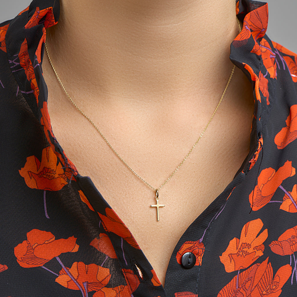 Anhänger Kreuz 14K Gelbgold
