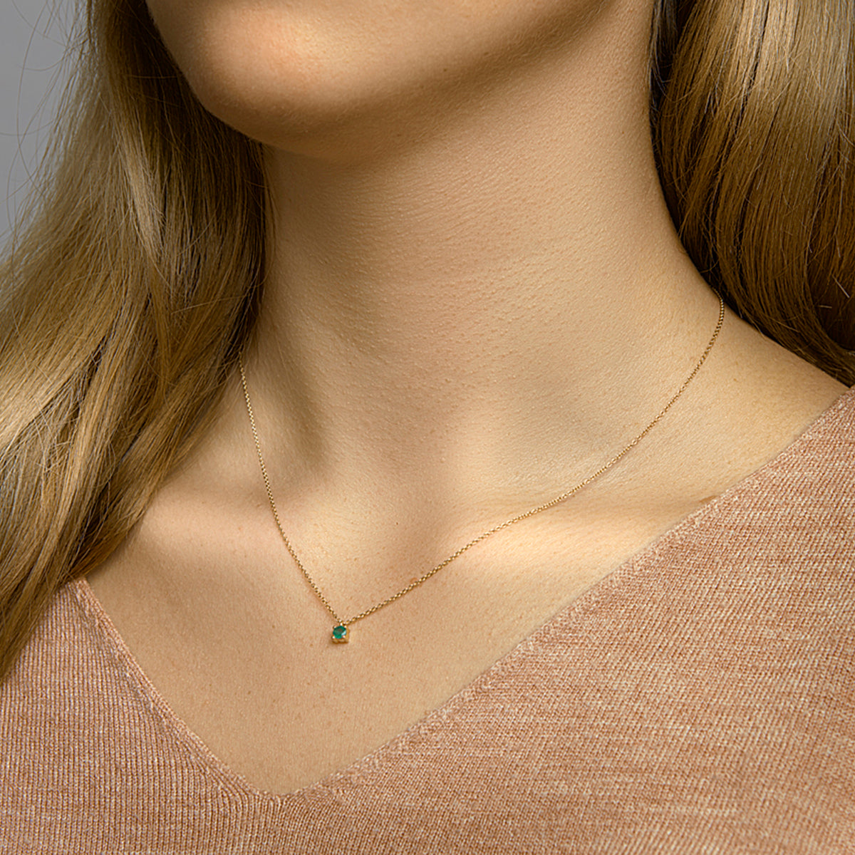 collier smaragd 40 - 42 - 44 cm 14K geelgoud