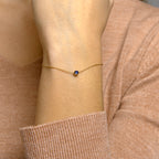 armband saffier 15,5 - 17 - 18,5 cm 14K geelgoud