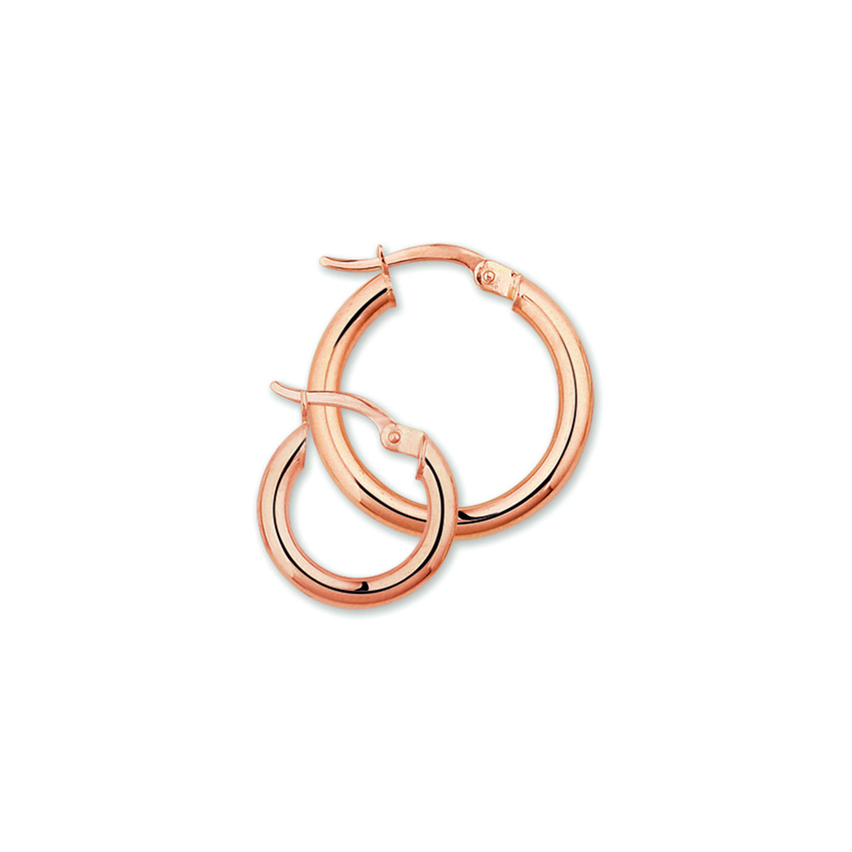 Ohrringe 2,5 mm runde Röhre 14K Roségold