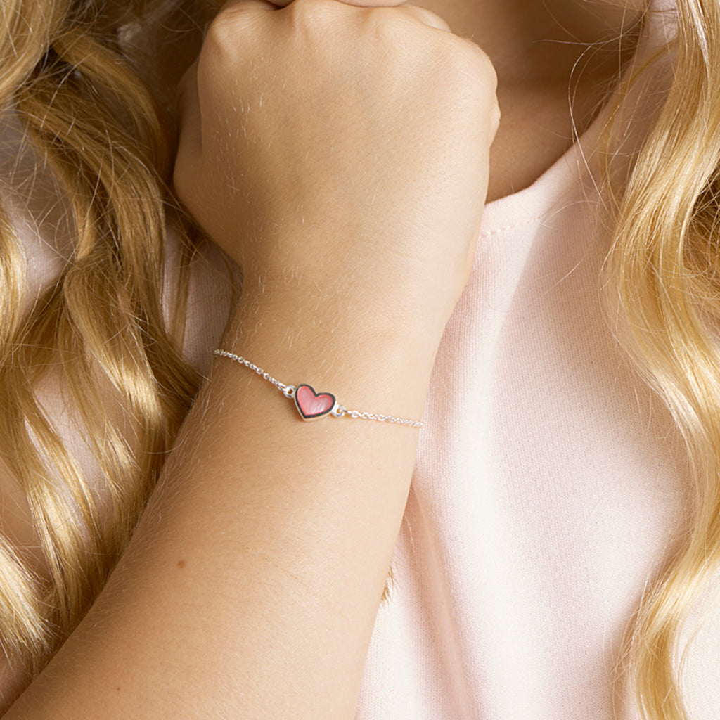 Armband Herz 13 - 15 cm silberweiß