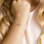 Armband Herz 13 - 15 cm silberweiß