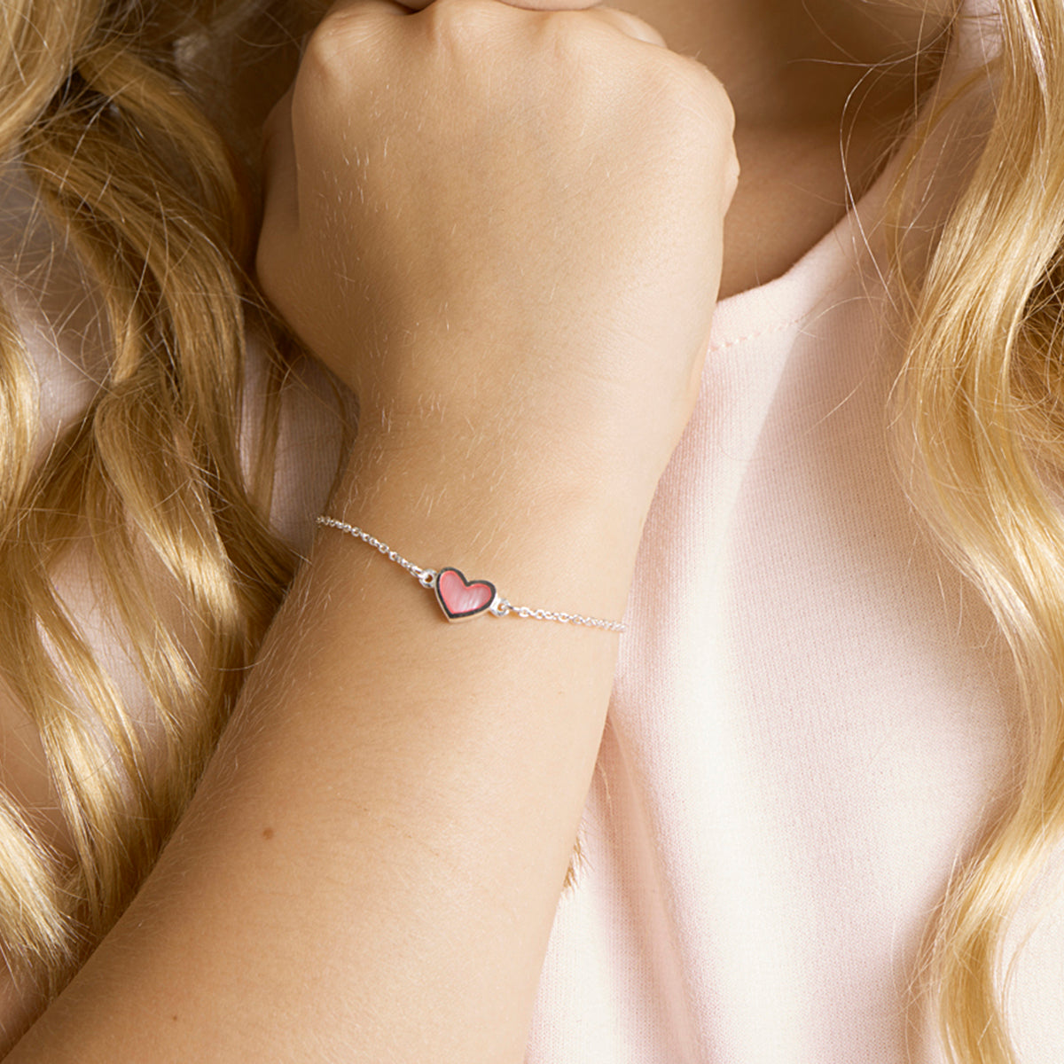 Armband Herz 13 - 15 cm silberweiß
