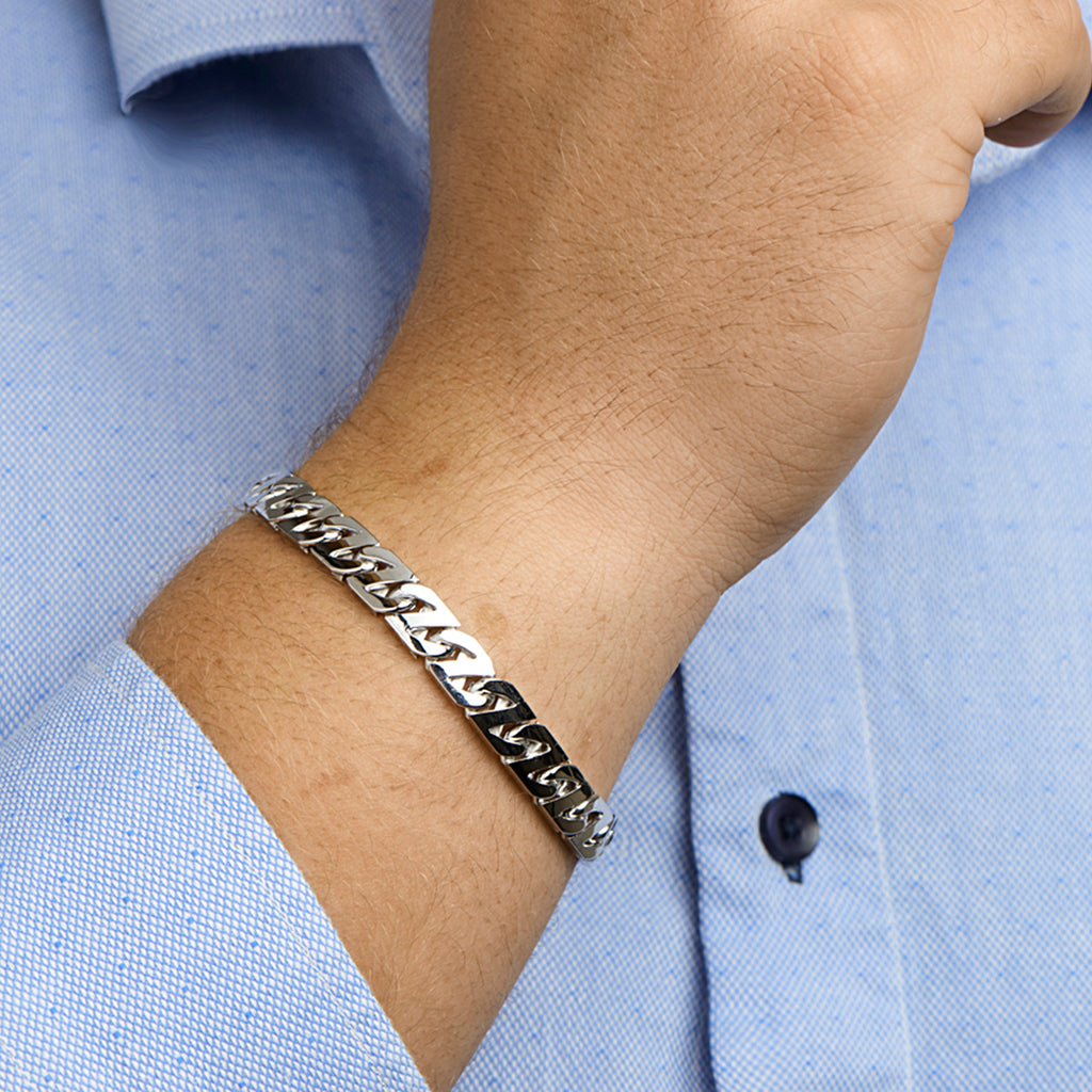 Armband Gourmet 8,2 mm Silber rhodiniert