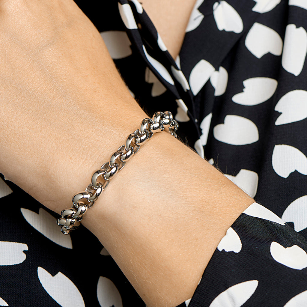 armband jasseron 9 mm met groot veerslot edelstaal