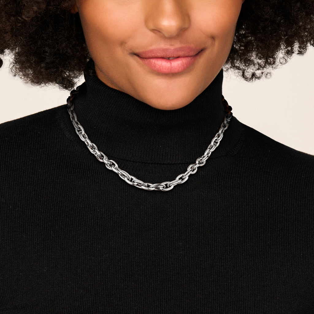 collier 9 mm 45 cm zilver gerhodineerd