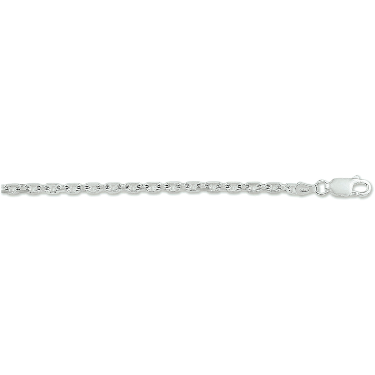 Anker, diamantiert, 2,5 mm, Silber weiß