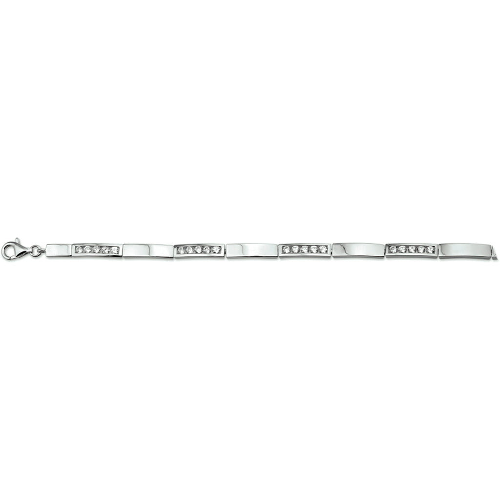 Armband Zirkonia 4,6 mm 18 + 3 cm Silber rhodiniert