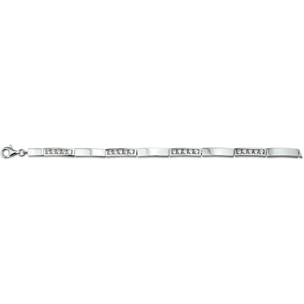 Armband Zirkonia 4,6 mm 18 + 3 cm Silber rhodiniert