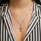 Urnenanhänger Kreuz 20 mm Silber rhodiniert