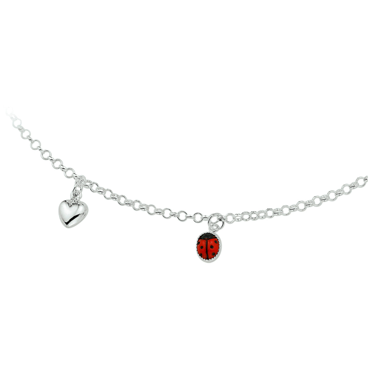 Halskette verschiedene Charms 38 cm Silber weiß