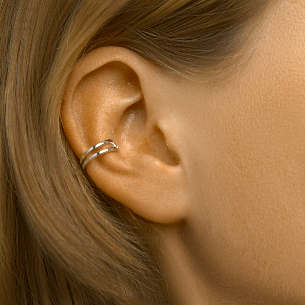 earcuff 13 mm zilver gerhodineerd