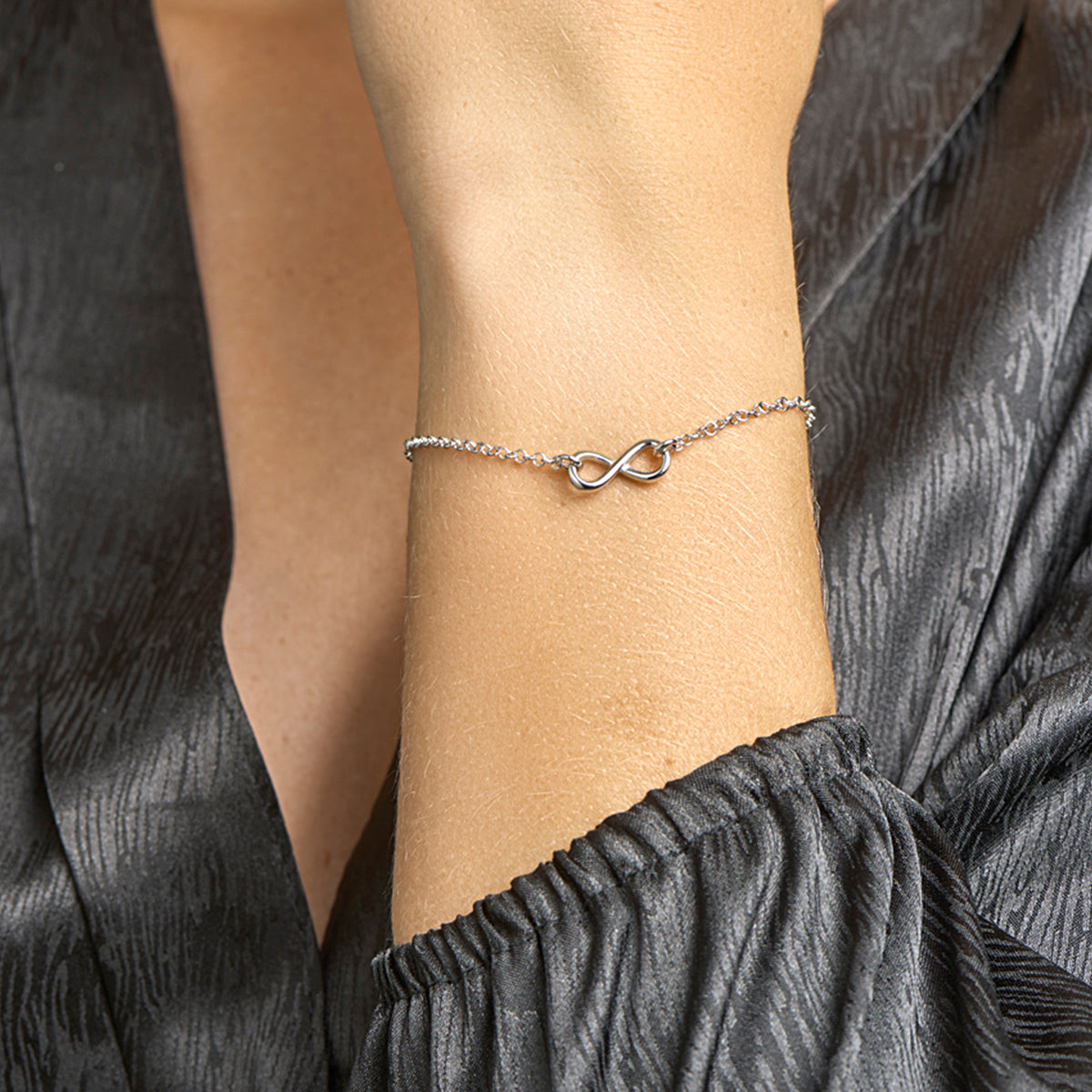 Armband Infinity 2,0 mm 17 + 2 cm Silber rhodiniert