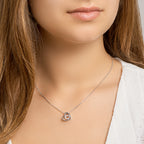 Halskette Herz Zirkonia 41 + 4 cm Silber rhodiniert
