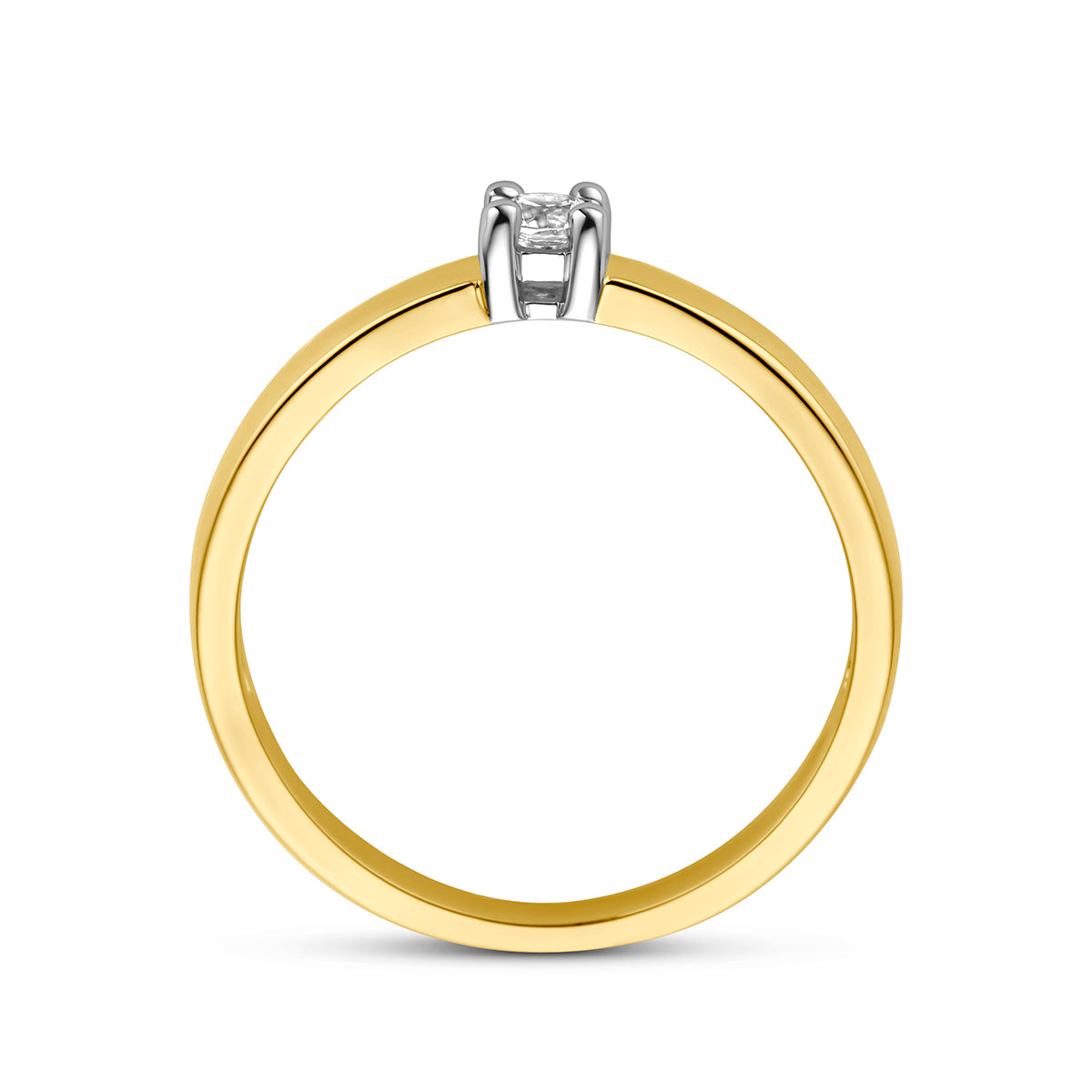 Ring Zirkonia 14K Bicolor Gold Gelb/Weiß
