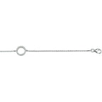 Armband Zirkonia 1,0 mm 15,5 + 2,5 cm Silber rhodiniert