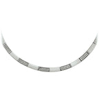 collier zirkonia poli/mat 5,5 mm 43 cm zilver gerhodineerd