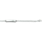 Gravurarmband Gourmette 4-seitig geschliffene Platte 8 mm 20 cm Silber Weiß