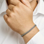 armband oxi vossestaart 4,5 mm zilver geoxideerd