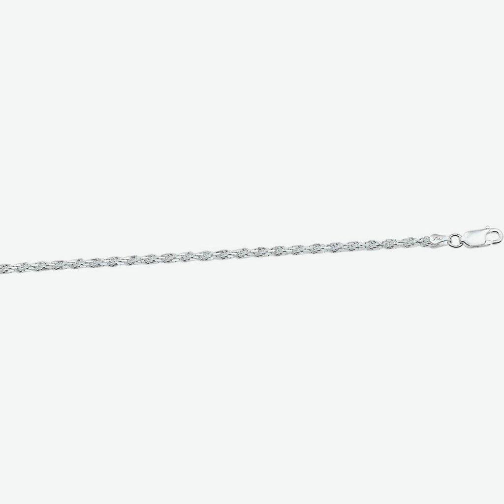 koord gediamanteerd 2,2 mm zilver wit