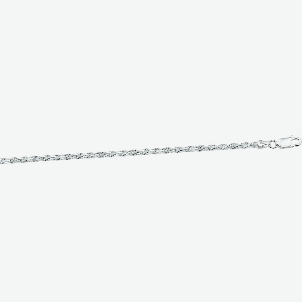 koord gediamanteerd 2,2 mm zilver wit