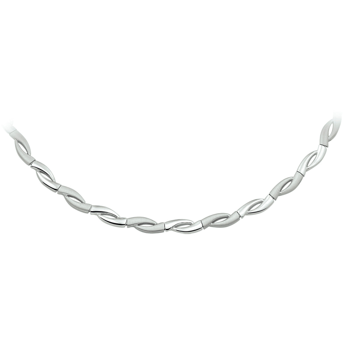 Halskette poliert/matt 6,0 mm 45 cm Silber rhodiniert