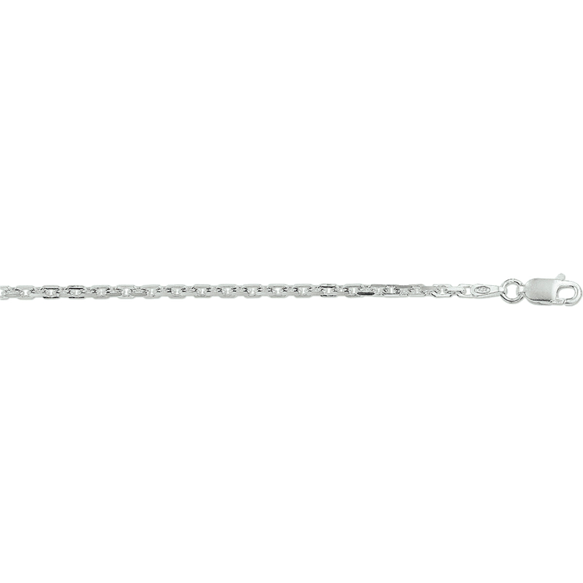 Ankerkette diamantgeschliffen 2,1 mm Sterlingsilber weiß