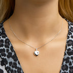medaillon hart 13 mm zilver wit