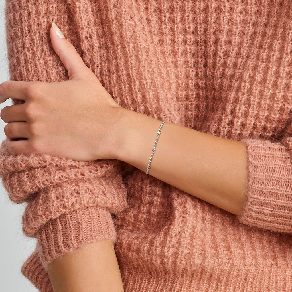 Armband Gourmette mit Zwischenstück 3,0 mm 16 + 3 cm Silber rhodiniert