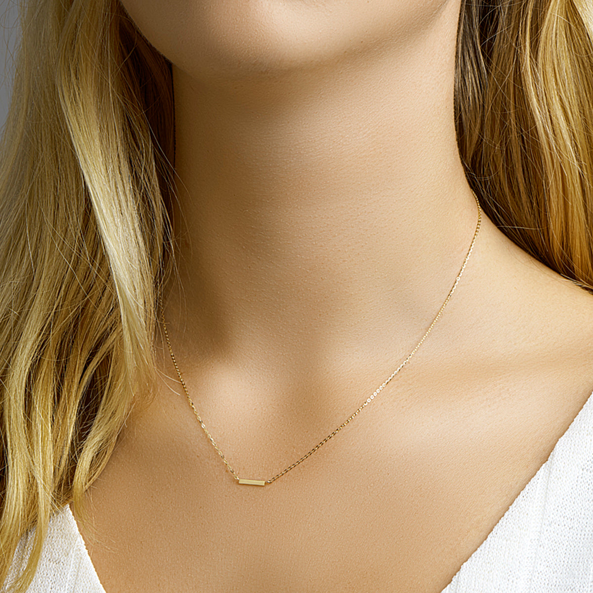 collier balkje 41 - 43 - 45 cm 14K geelgoud